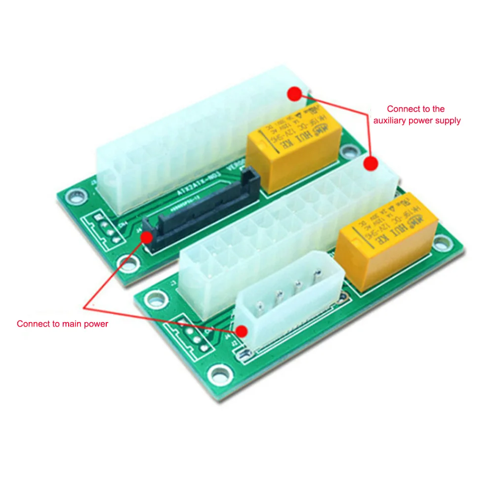 

2022 Dual PSU Power Supply Sync Adapter Connector ATX 24Pin To 4pin Molex Add 2psu Connector Riser Cable Synchronous Miner