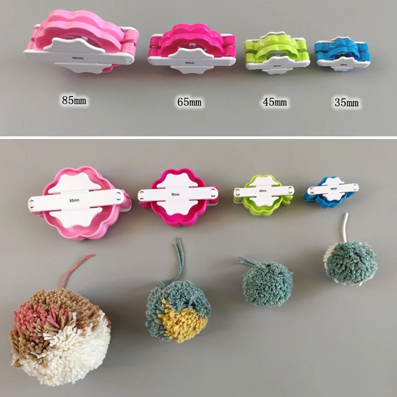 4 шт. в форме цветка Pom Poms Maker шапка пушистый шар Вивер портативный инструмент для