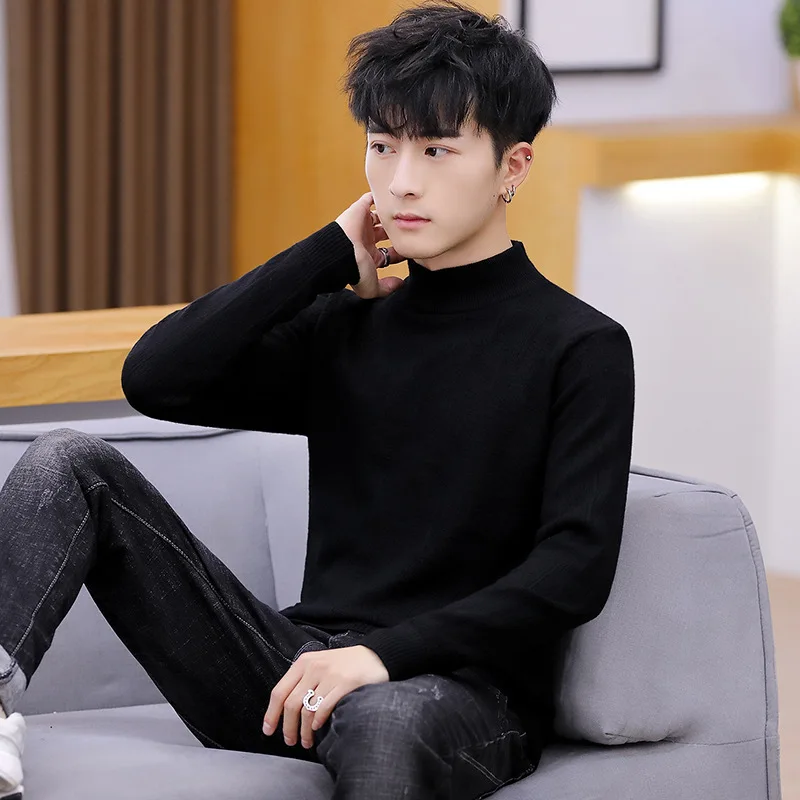 

Fine Mens Sweaters White Grey Black Wine Red Slim Fit Sleeve Long Sleeve Winter Pullovers High Quality Non Pilling Men Sweaters