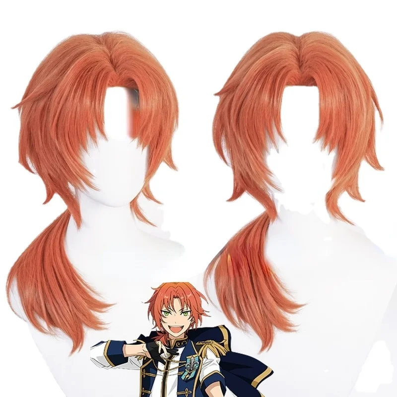 

Ensemble Stars ES Tsukinaga Leo Orange Long Heat Resistant Synthetic Hair Carnival Halloween Party Cosplay + Free Wig Cap