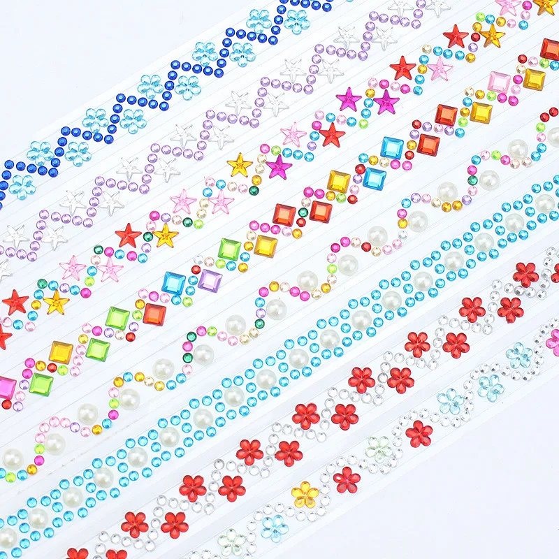 

SINUAN лента в рулоне искусственный бриллиант акриловый самоклеющиеся стразы стикер офисная культура материалы Diy рамка для фотографий, искус...