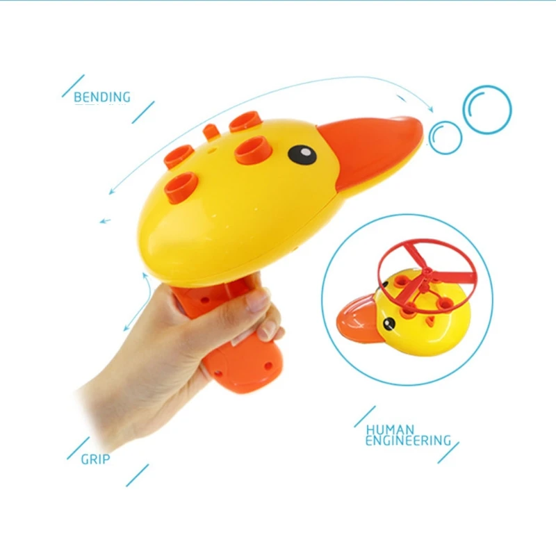 

1Set Flying Duck Bubble Toy Bubble Blowing Maker with Bamboo Dragonfly Interactive Outdoor Kit Beach Aerocraft Toy
