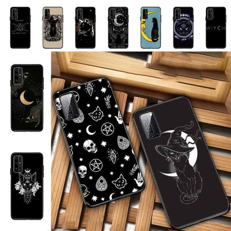 

YNDFCNB Witches moon Tarot Mystery totem cat Phone Case for Huawei Honor 8 x 9 10 20 V 30 pro 10 20 lite 7A 9lite case