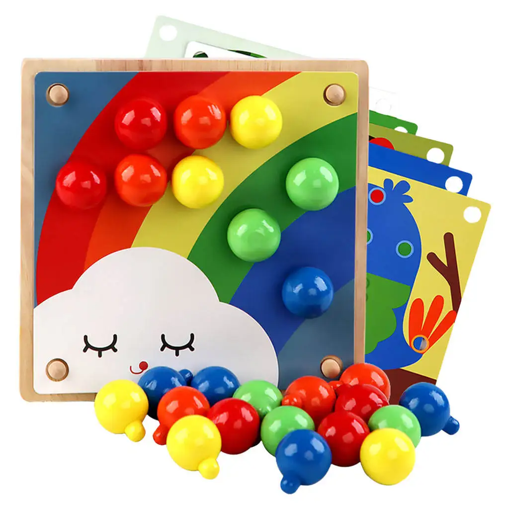 

Wood Mushroom Nail Mosaic Pegboard Creative Gifts Educational Toys Early Learning Toys Peg Puzzle Buttons Art for Baby Toddler
