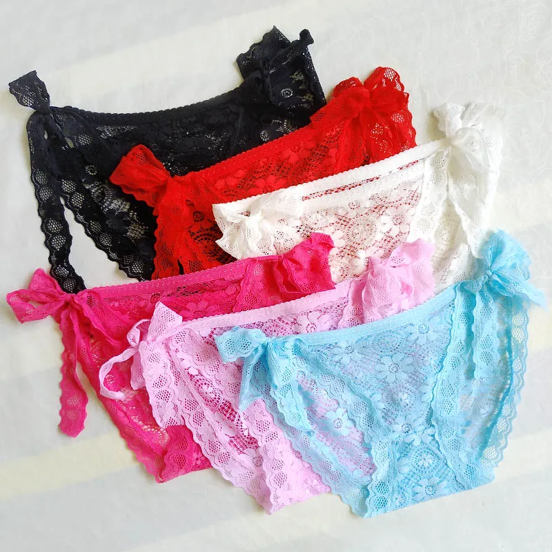 Кружевные трикотажные трусы с цветочным рисунком сексуальное нижнее белье