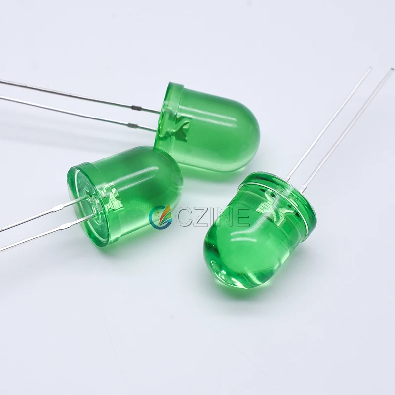 500pcs/bag Czinelight High Bright Green Lens Lamp Beads 10mm Green Emitting Led Diode