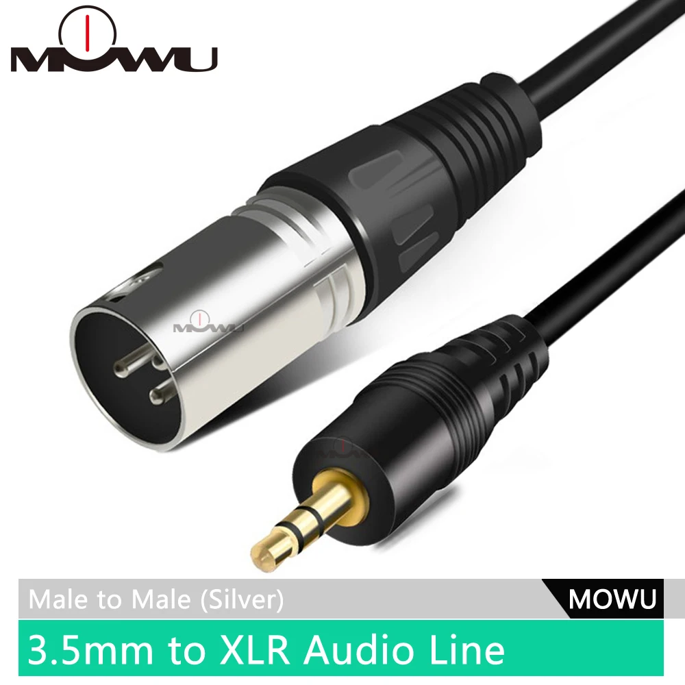 MOWU 3 5 мм разъем для XLR кабель мужчин и женщин профессиональный аудио микшера