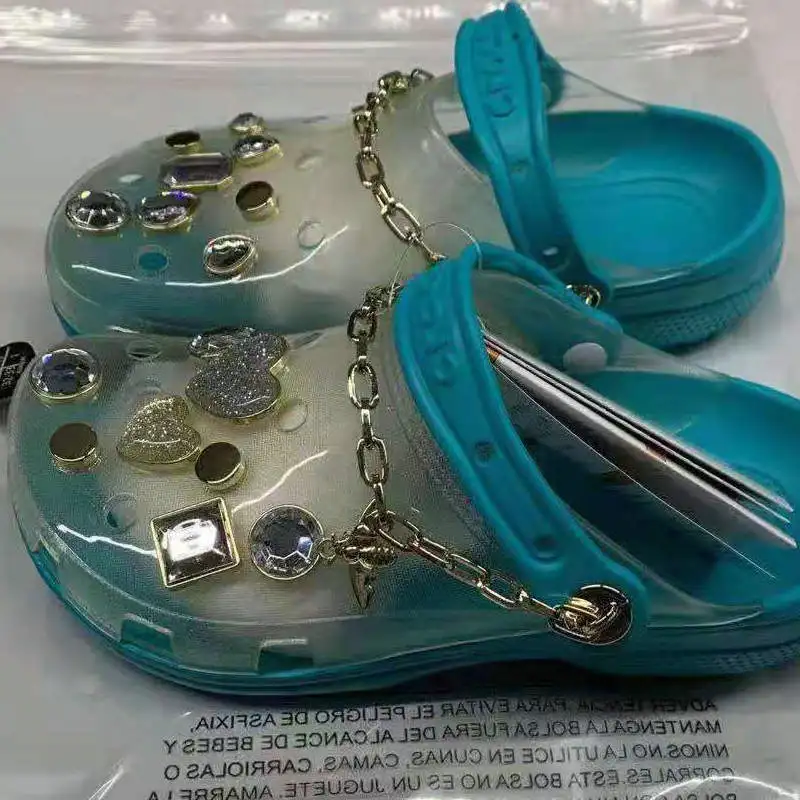 Женские пляжные сандалии с золотой цепочкой водонепроницаемые Нескользящие