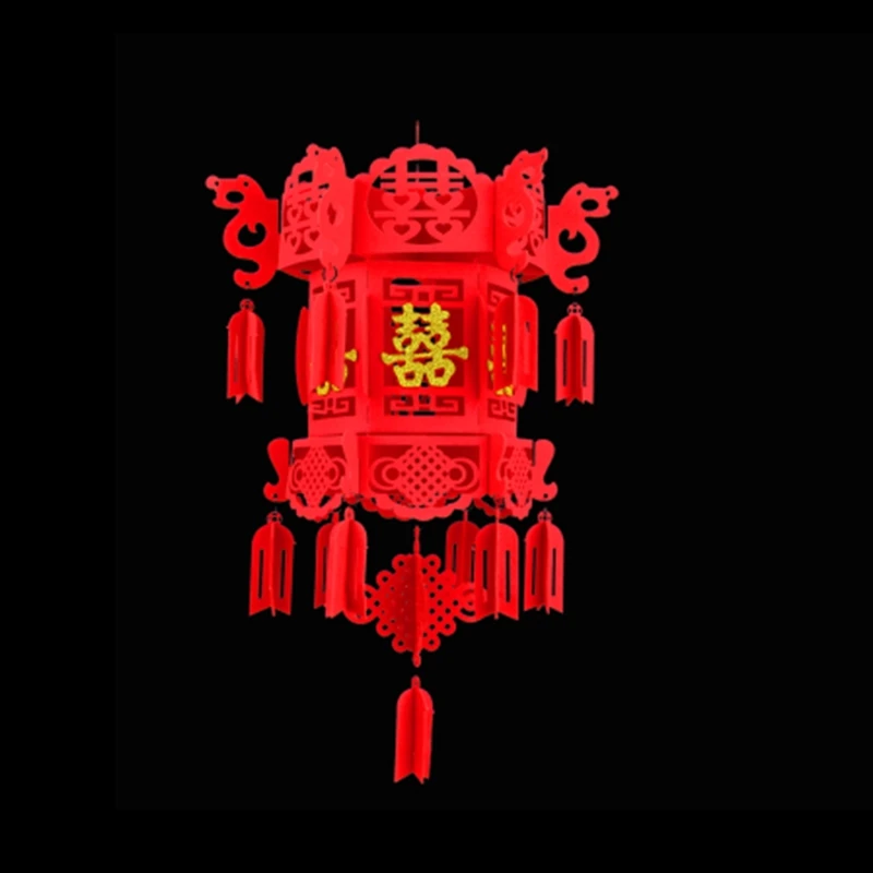 Bronzing Xi Фонарь s Свадебный китайский фонарь фестиваль свадебное украшение Lampion Летающий нетканый красный фонарь декоративная лампа огни DIY - Color: Bronzing Xi