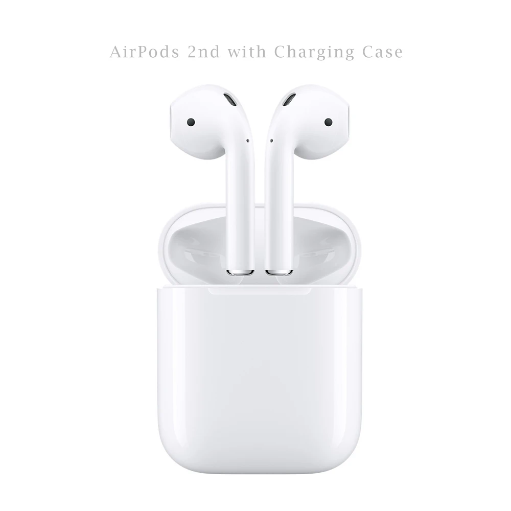 Airpods 2nd Apple AirPods 2nd, чехол для зарядки, наушники, оригинальные Bluetooth наушники для iPhone 11, XR Plus, iPad, MacBook, Apple Watch - Цвет: Airpods 2nd