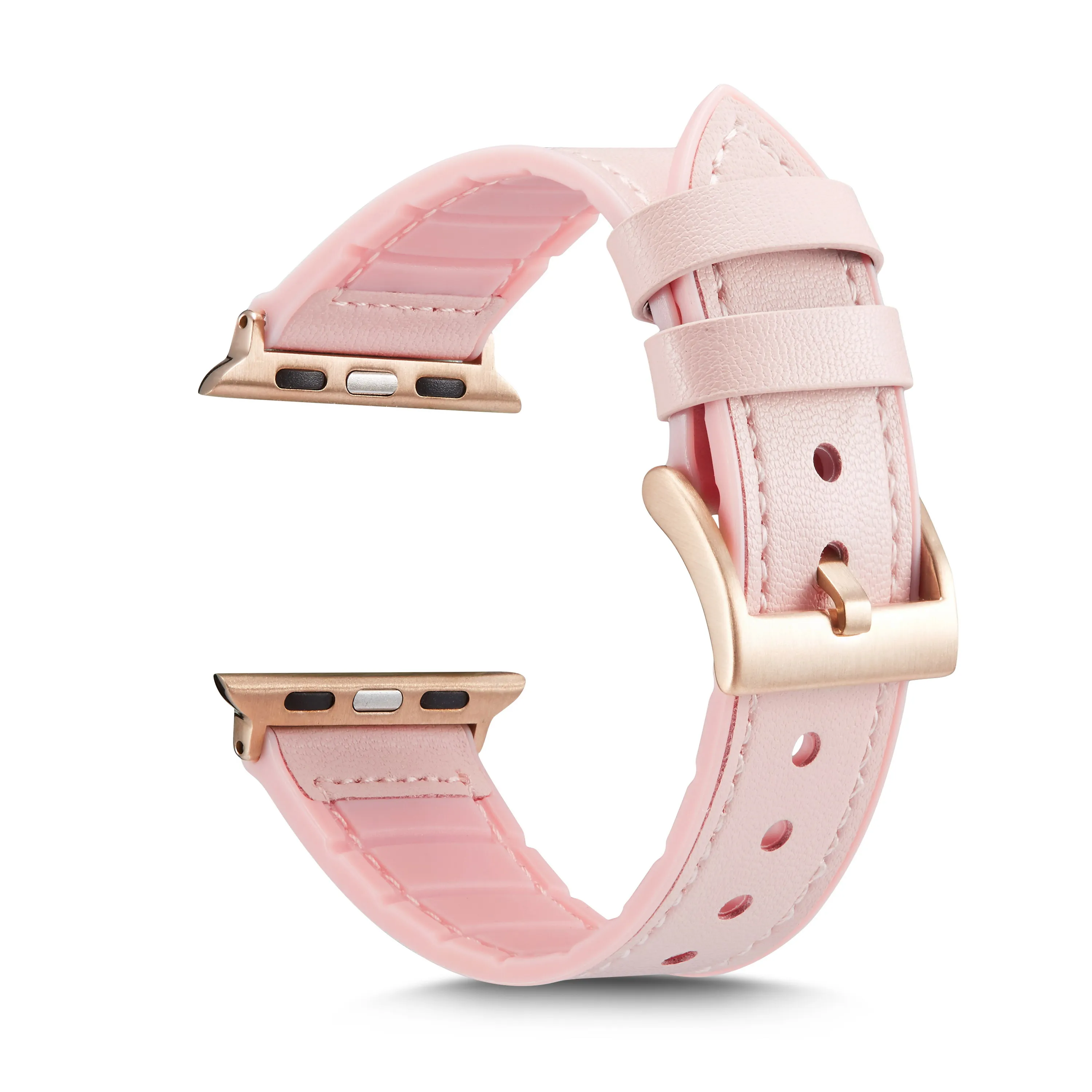 Ремешок для часов 40/44 мм Apple Watch Series 5 4 3 браслет из мягкой резины с кожаным ремешком