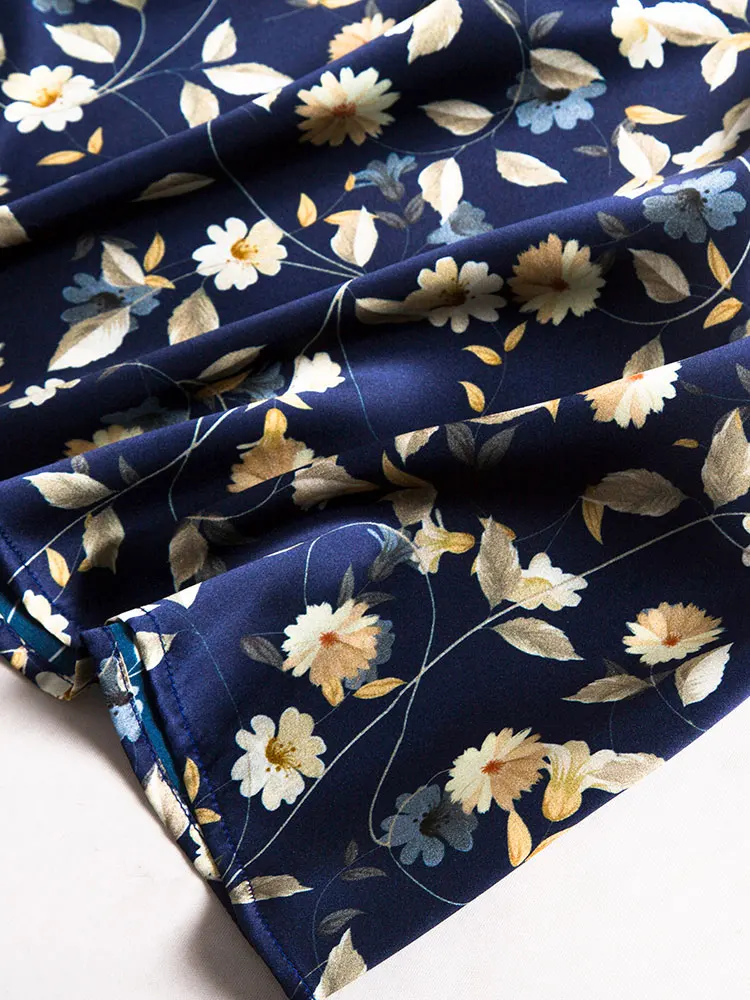 

In 2020, The New Silkworm Silk Satin Quality Medium and Long High-end Silk Improved Cheongsam Dress Women