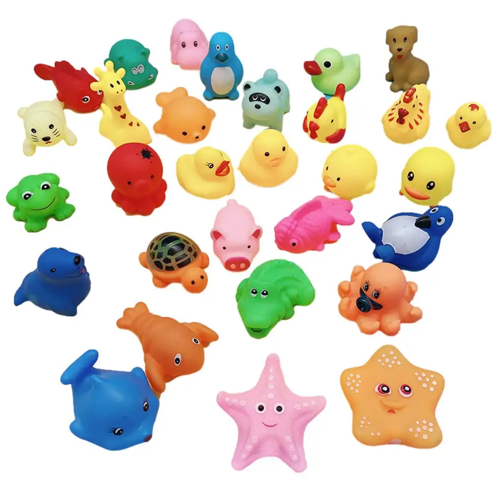 

Набор игрушек для ванной резиновые плавающие цветные красивые игрушки для купания морской океан игрушки-животные 20 шт. игрушки для ванной р...