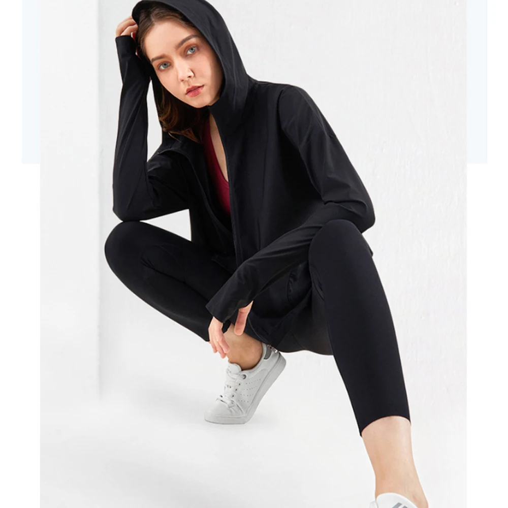 

Ladies Long Sleeve Slim Top Yoga Zip Jacket Workout Casual Jacket Running Fitness Seamless Top Sportswear