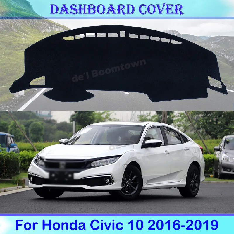 

Car Dashboard Cover Protective Pad For Honda Civic 10 2016-2019 FB FK FA FD Accessories SunShade High quality Carpet Cover