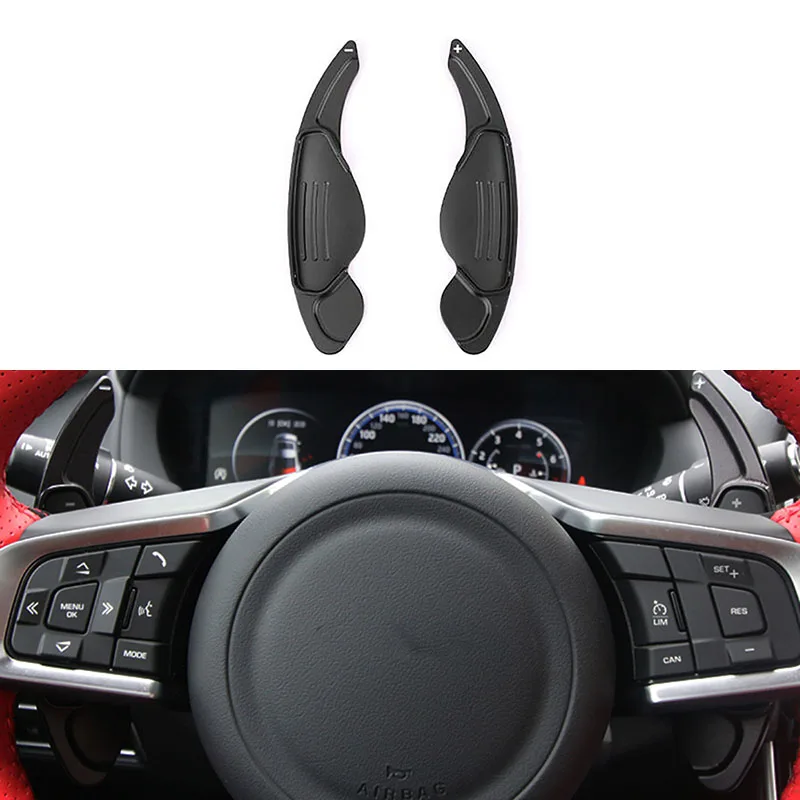 

Aluminium Alloy Car Into Gear Paddle Shift fit For Land Range Rover Evoque Discovery Sport/Jaguar XF XE Styling Black 2PCS