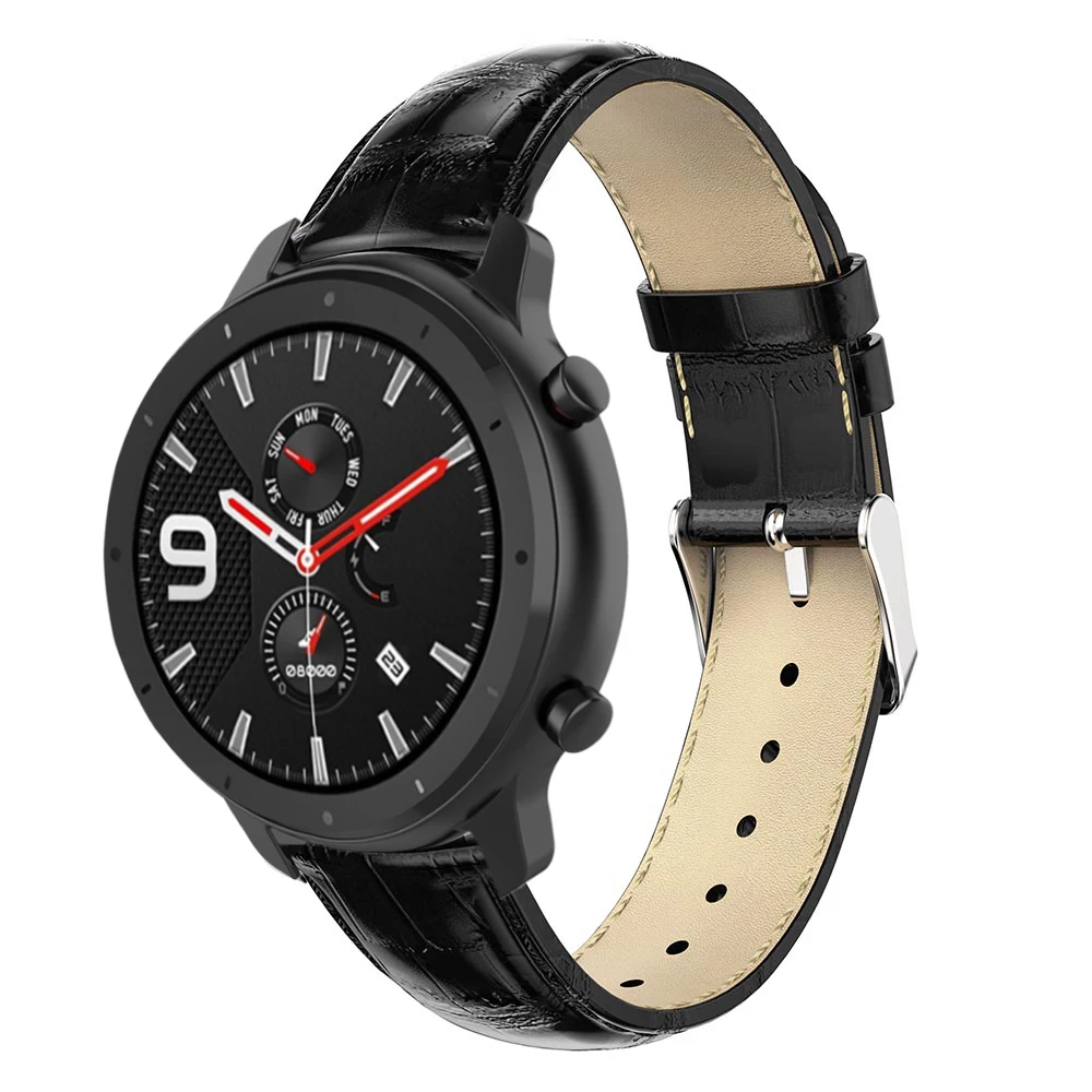 Ремешок из натуральной кожи крокодила для Xiaomi Huami Amazfit GTR 42 мм 47 мм GTS Amazfit BIP Молодежный ремешок для наручных часов браслет ремень