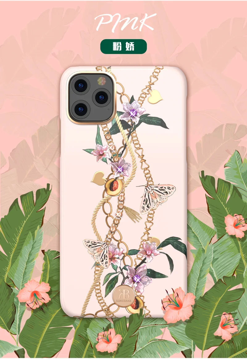 Kingxbar бабочка цветок алмаз чехол для iPhone 11/11 Pro/11 Pro Max задняя крышка Кристалл Стразы жесткий чехол для телефона для женщины