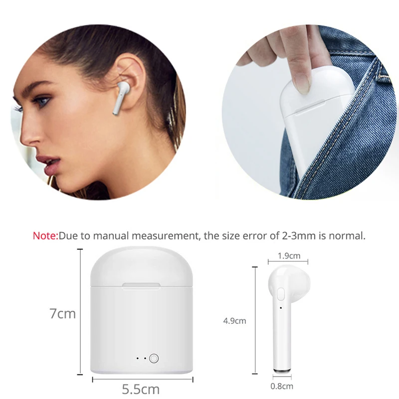 i7s TWS Air Pro Bluetooth Earphones Stereo True Wireless Headphone In Ear Sport Handsfree Earbuds For iPhone Xiaomi Mobile Phone |