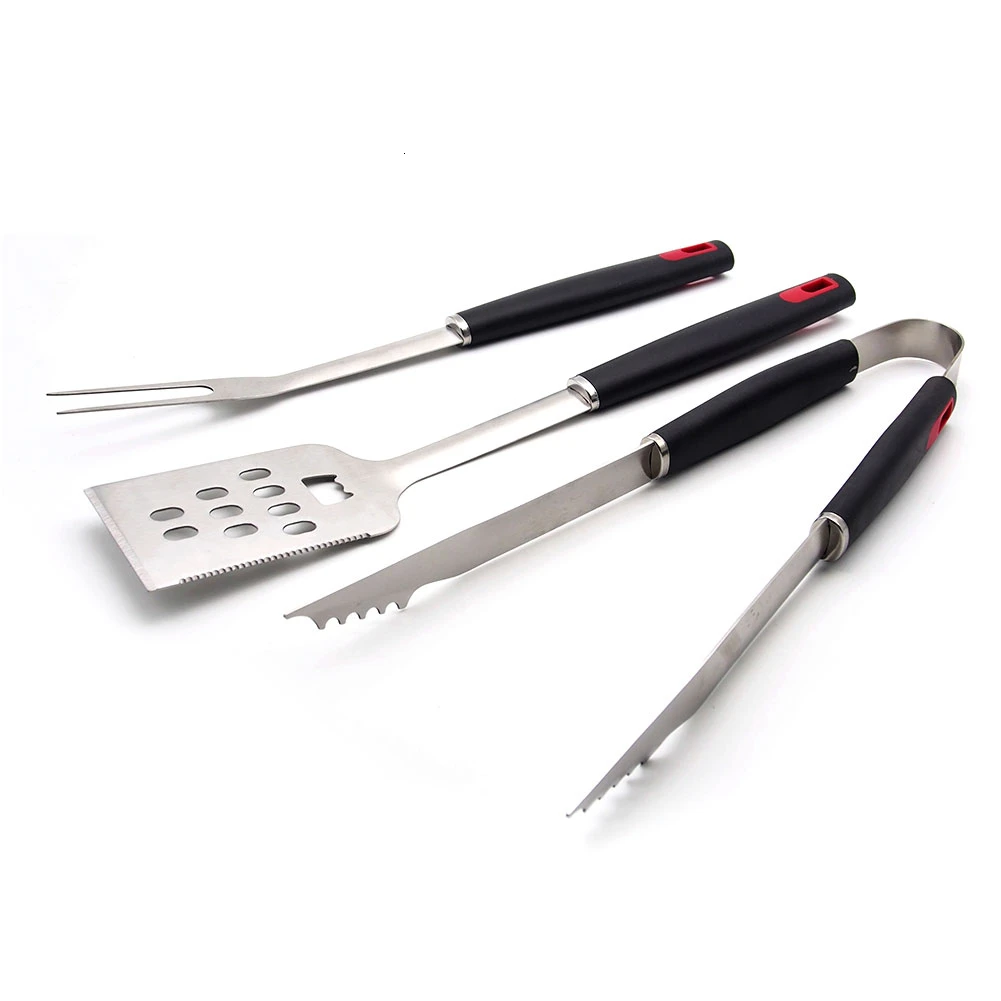 4pcs Stainless Steel Barbecue Grill Tool Set Tong Brush Fork Spatula Shovel For Kitchen Picnic Outdoor BBQ Tools Drop Shipping |