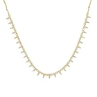 Новинка 2019, рождественский подарок, оптовая продажа с завода, цепочка-чокер 35 + 10 см с микрозакрепкой из фианита с шипами в стиле панк с белым кубическим цирконием, ожерелье-чокер