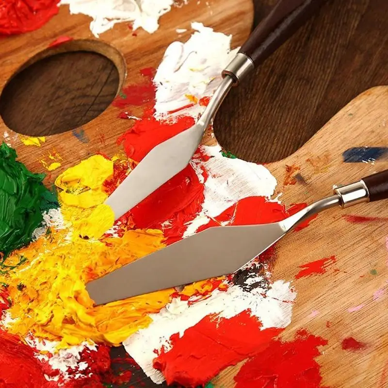 

Factory Direct Sale Steel Squeegee Gouache Shovel Tools Art Oil Smoothing Painting Scraper Painting Paint Palette