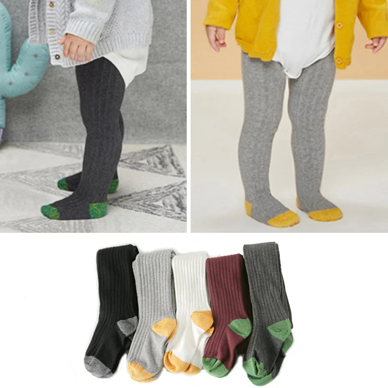 Новорожденный ребенок Гольфы для девочек Хлопковые детские колготки чулки яркие