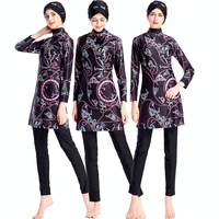 digital printing middle east conservative hui sunscreen three piece swimsuit muslim swimming suit for women islamism fashion