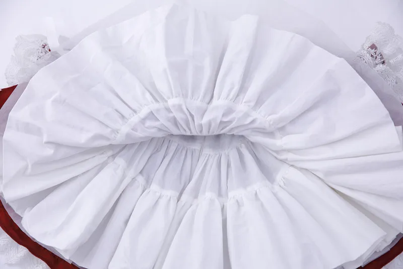 

Winter Spanish Lolita Princess Dress Lace Stitching Sweet Cute Ball Gown Birthday Party Easter Red Dress For Girls L669