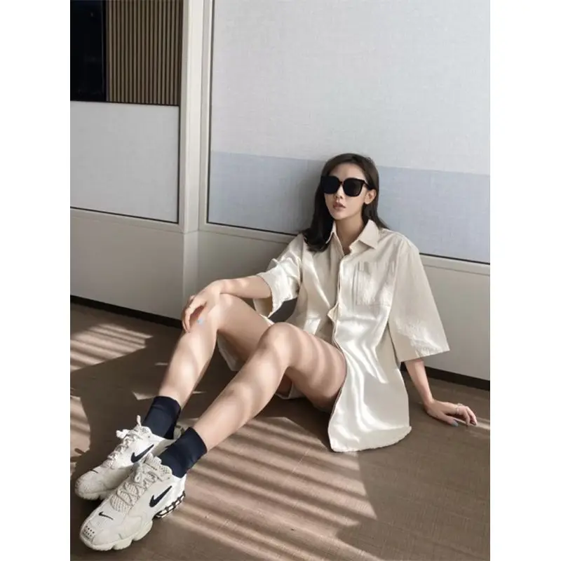 

Vintage Letter Print Shirts White Cotton Oversized Womens Tops American Style Summer Tops Casual Lovers Korean Fashion Blouse