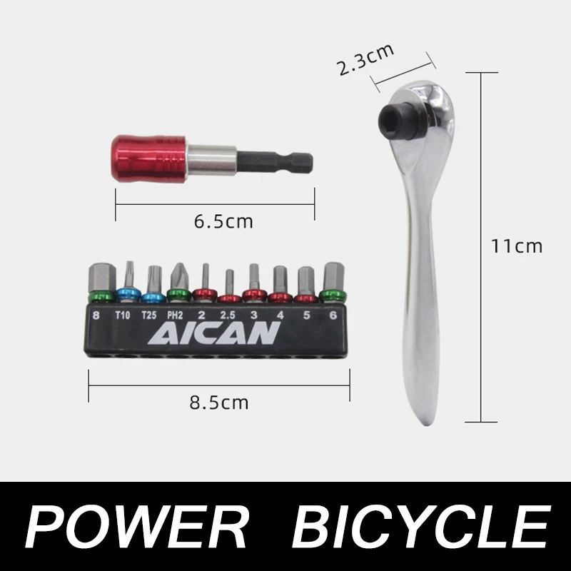 

Водонепроницаемый гаечный ключ AICAN, транспортный инструмент с храповым механизмом, регулируемый, для горных велосипедов, прост в хранении, ...
