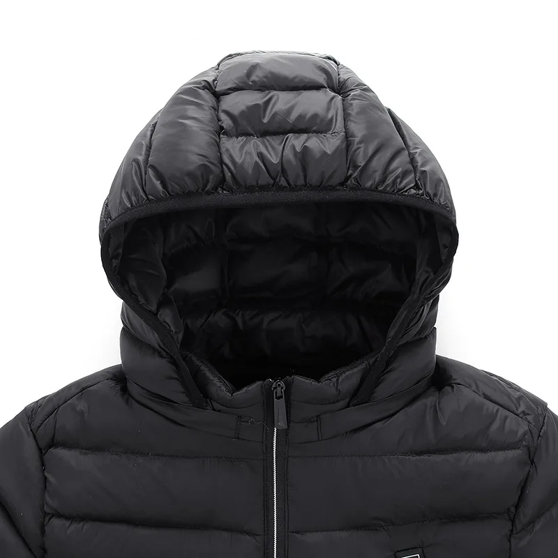 Мужская парка с капюшоном и подогревом зимняя теплая ветрозащитная USB-подогревом