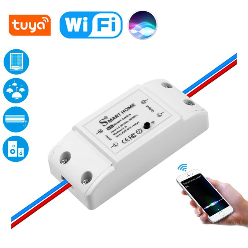 

Tuya WI-FI умный переключатель Беспроводной пульт дистанционного управления голосовой выключатель автоматизации светильник контроллер модул...