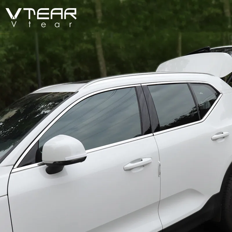 wykończenia okna samochodu Vtear pokrywa ze stali nierdzewnej okno środkowy słupek osłona ramy szczegóły zewnętrzne naklejki akcesoria do