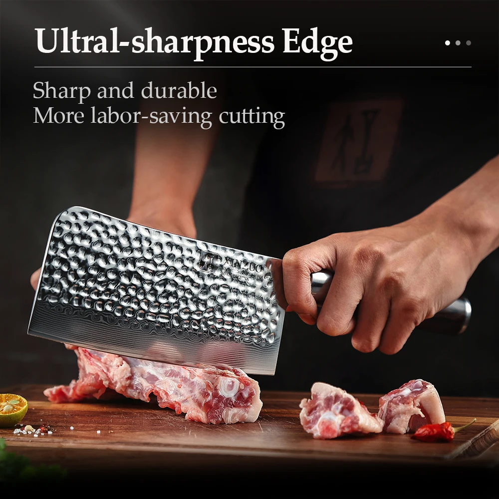 XINZUO 6.5'' Bone Chopper Knife 67 Layers Damascus Steel Cooking Cutter Butcher With Pakkawood Handle Kitchen Accessory | Дом и сад
