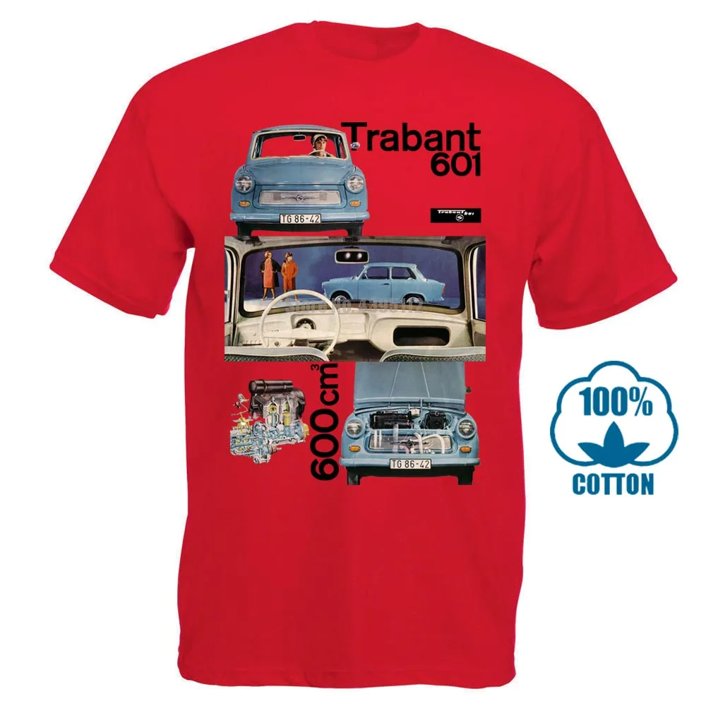 Красный Модная мужская Футболка Maglia Germania Est Comunismo Trabant Auto vintage Ddr s m l Xl Повседневная футболка - Цвет: Красный