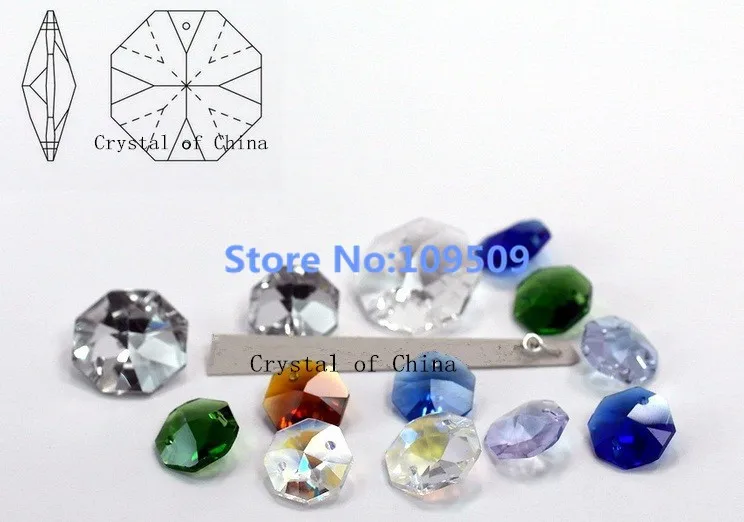200 шт./лот 14 мм хрустальные Восьмиугольные бусины с высокой преломлением и