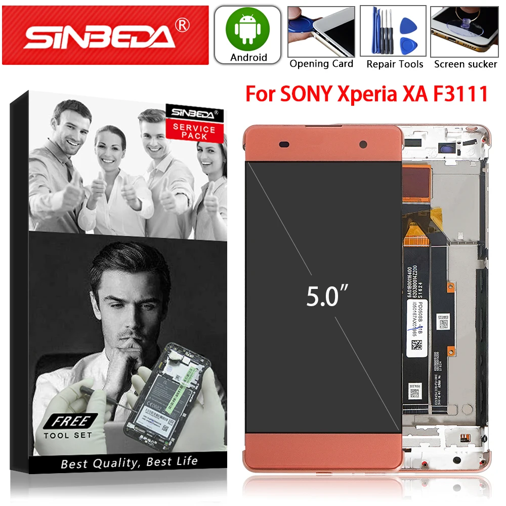 Оригинальный OEM ЖК дисплей для SONY Xperia XA F3111 сенсорный экран дигитайзер с рамкой F3112