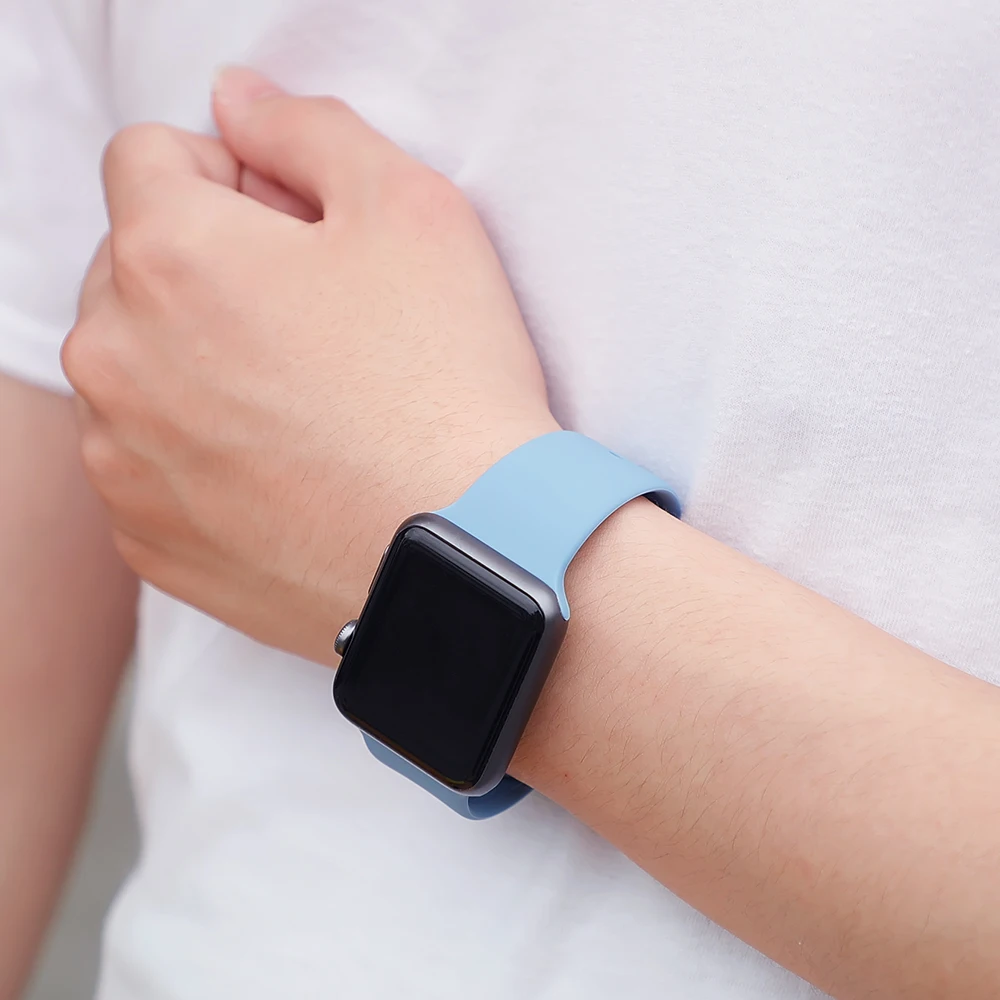 Новые спортивные силиконовые часы для apple watch band 4 44 мм 40 мм(iwatch 5) apple watch 3 2 1 42 мм 38 мм аксессуары для наручных браслетов