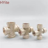 brass pipe fitting 4 way connector cross 14 38 12 male thread copper barbed coupler adapter coupling