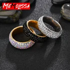 Модное обручальное кольцо для женщин, 5 рядов кристаллов, блестящие, разноцветные, из нержавеющей стали, очаровательные обручальные кольца, мужские ювелирные изделия, Размер 7-11