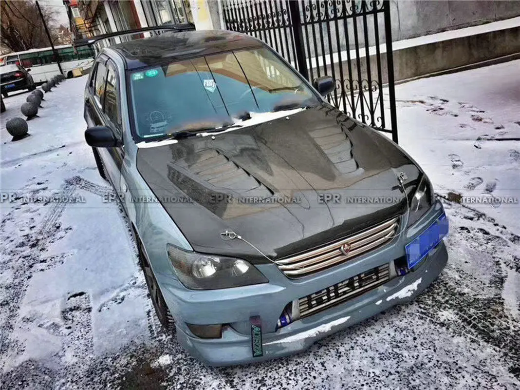 

EPA Style Carbon Fiber Black Glossy FInished Front Vented Hood Exterior accessories kit For LEXUS 98-05 IS200 RS200