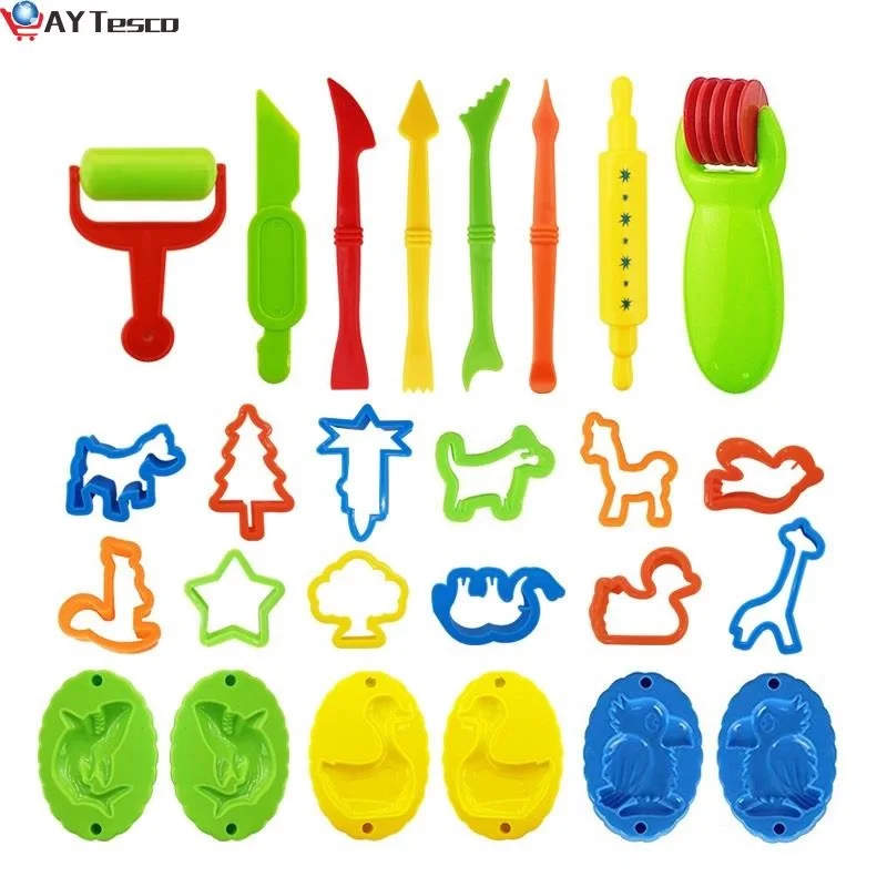 

26PCS DIY Slime Plasticine Mold Modeling Clay Kit Slime Plastic Play Dough Tools Set Cutters Moulds Toy for children Kid Gift