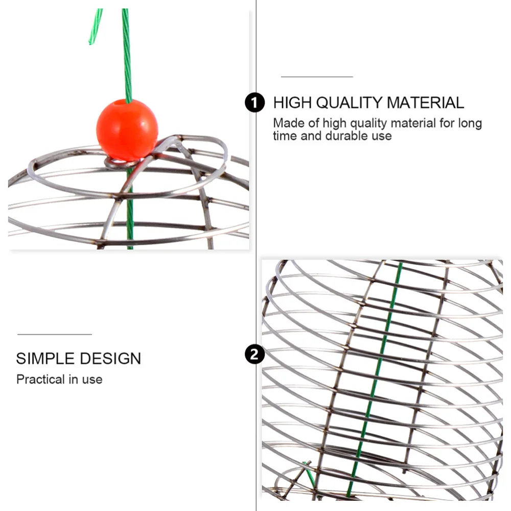 

5Pcs Fishing Lure Cage Stainless Steel Fishing Trap Basket Fishing Tool