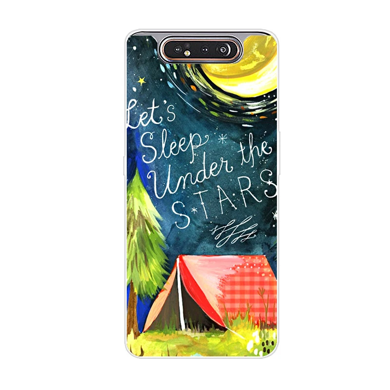 Чехол для телефона для samsung Galaxy A80 чехол силиконовые в форме цветка окрашенные мягкая накладка на заднюю панель из ТПУ чехол для samsung A80 80 чехол модные Coque - Цвет: Коричневый