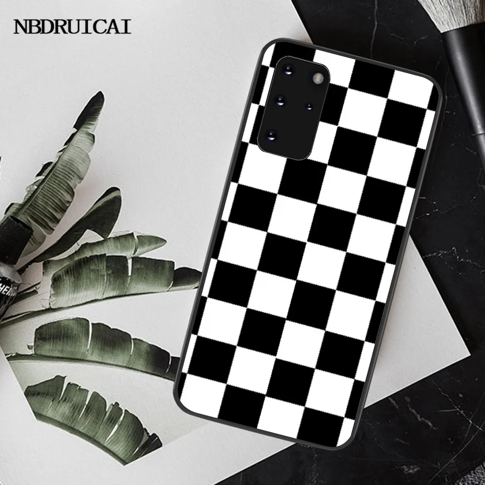 NBDRUICAI черно-белый клетчатый чехол для телефона Samsung S20 plus Ultra S6 S7 edge S8 S9 S10 5G |