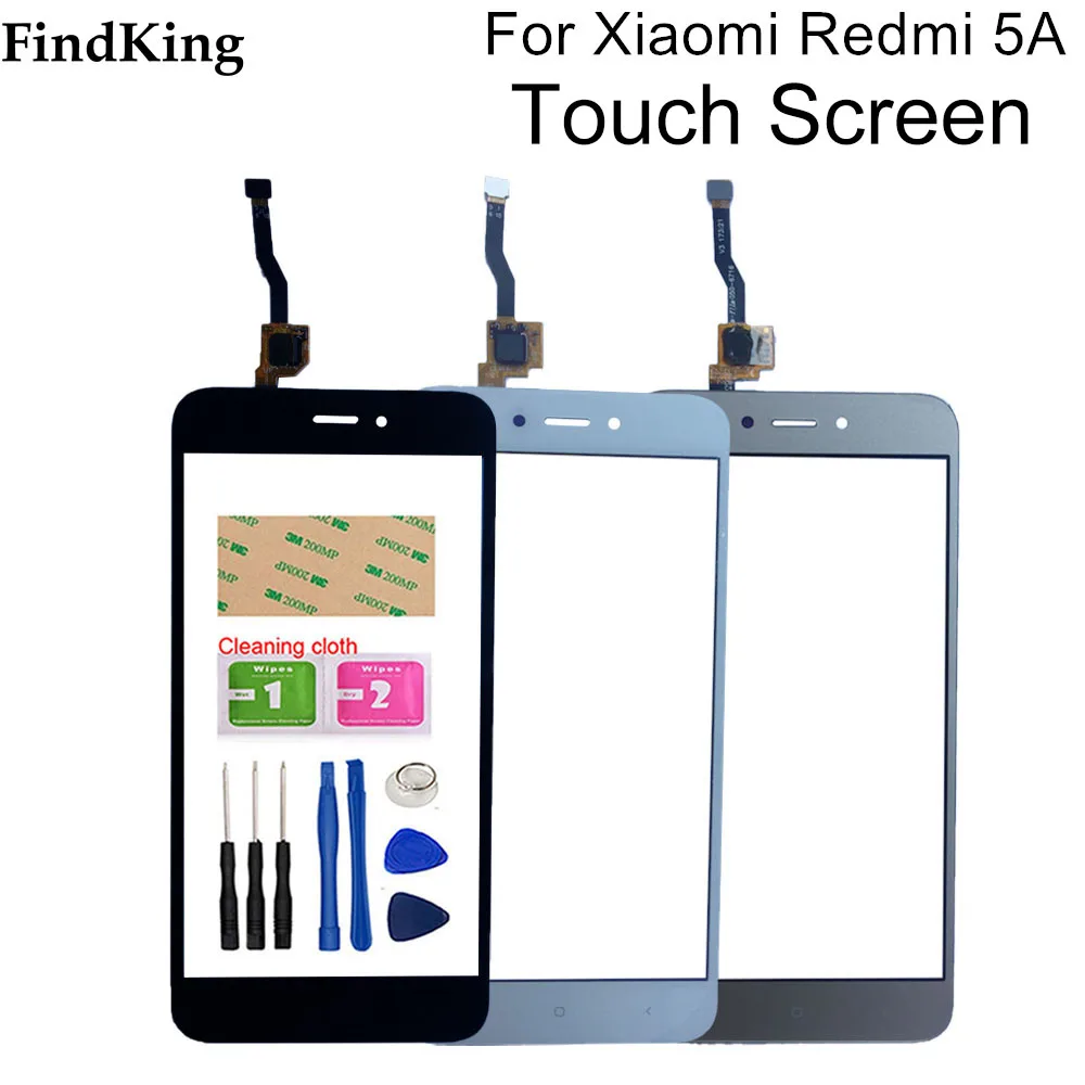 

Сенсорный экран 5,0 дюйма для Xiaomi Redmi 5A, сенсорный экран, дигитайзер, переднее стекло, запасные части, сенсорные инструменты, клейкий
