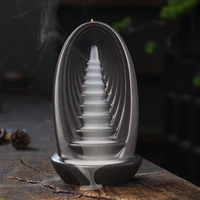 ceramic backflow incense burners smoke waterfall fountain meditation aromatherapy reflux incense holder buddha home zen decor