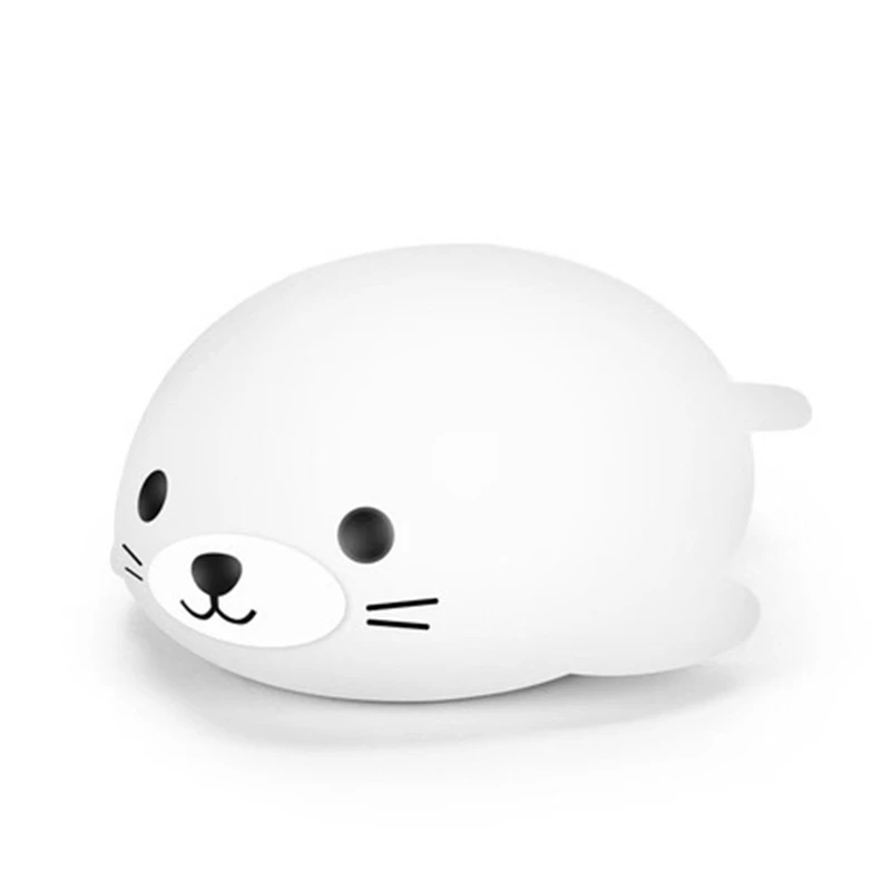 

LED Seal Night Light Dimmable Body Bedside Bedroom Night Lamp Touch Sensor Light Kids Gift Animal Cartoon Decorative Living Room