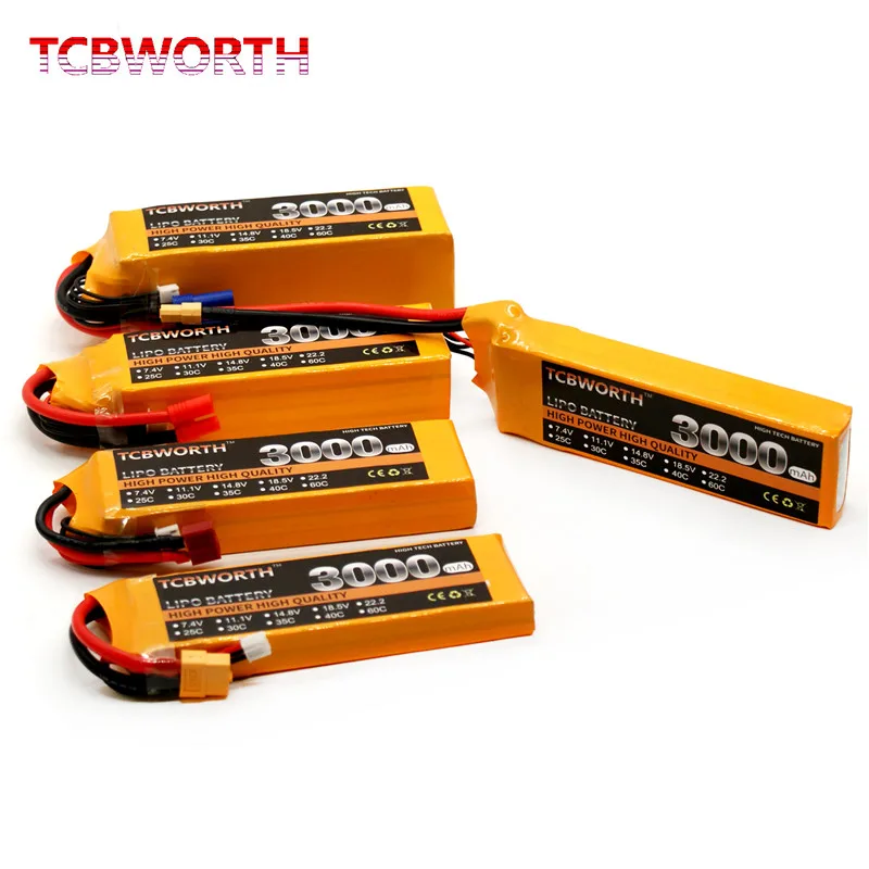 

TCBWORTH Batteries 6S 22.2V 3000mAh 40C RC Helicopter LiPo Battery For RC Airplane Quadrotor Drone Truck Car Boat AKKU